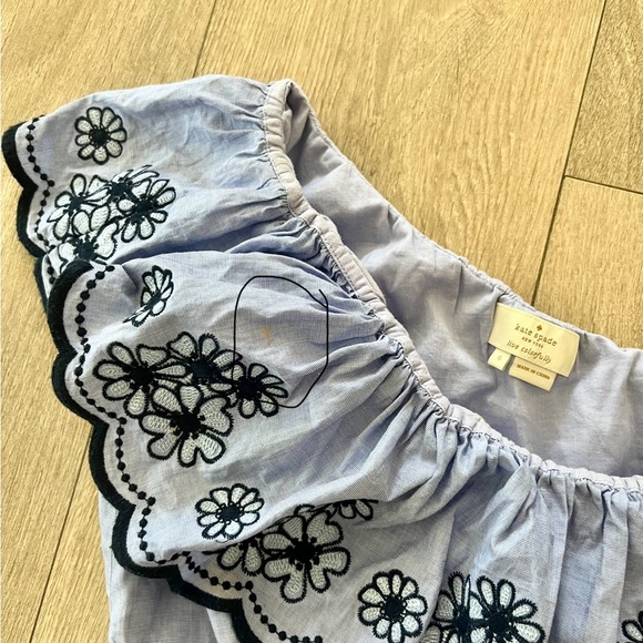 One-shoulder Daisy Embroidered Romper | Kate Spade - Picture 7 of 7